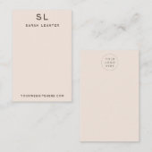 Blush-color Monogram Display Kaart Visitekaartje (Voorkant / Achterkant)