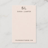 Blush-color Monogram Display Kaart Visitekaartje (Voorkant)