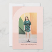 Blush ColorBlock Arched Afstuderen Aankondiging (Achterkant)