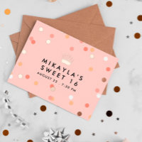 Blush Confetti Crown Sweet 16 Birthday Party