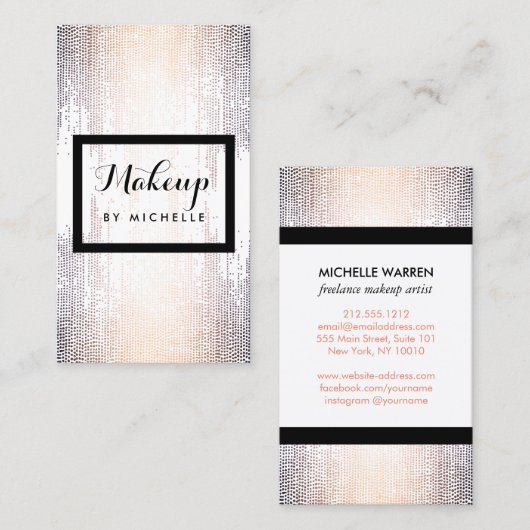 Blush Confetti Stippen make-up artist Visitekaartje (Voorkant / Achterkant)