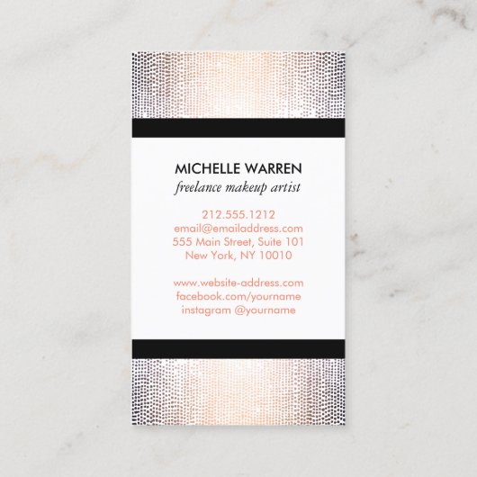 Blush Confetti Stippen make-up artist Visitekaartje (Achterkant)