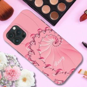 Blush Cool Roze Tinten Fractal Art Spiraal Naam Case-Mate iPhone Case