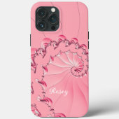 Blush Cool Roze Tinten Fractal Art Spiraal Naam  Case-Mate iPhone Case (Achterkant)