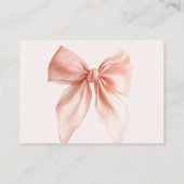 Blush Coquette Bow Luier Raffle Baby shower Informatiekaartje (Achterkant)