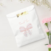 Blush Coquette Bow Vrijgezellenfeest Dank u Bedankzakje (Gezegeld)
