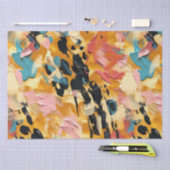 Blush Coral Aqua Gold Abstract Tissuepapier (Craft)