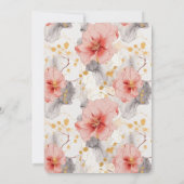 Blush Coral Grey Floral Vrijgezellenfeest Kaart (Achterkant)