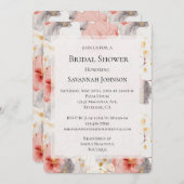 Blush Coral Grey Floral Vrijgezellenfeest Kaart (Voorkant / Achterkant)