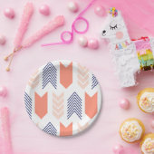 Blush, coral & Navy Arrows Paper Bord (Feest)