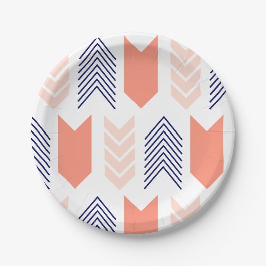 Blush, coral & Navy Arrows Paper Bord (Voorkant)