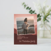  Blush Coral Pink Abstracte Seizoenen Groeten Briefkaart (Staand voorkant)