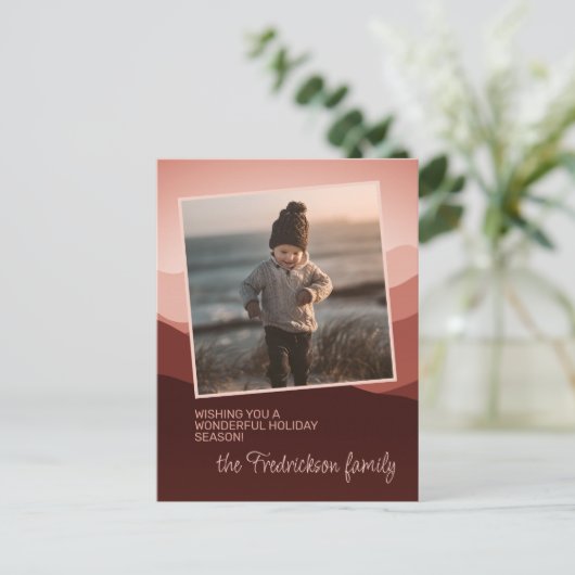  Blush Coral Pink Abstracte Seizoenen Groeten Briefkaart (Staand voorkant)