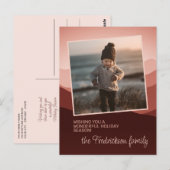  Blush Coral Pink Abstracte Seizoenen Groeten Briefkaart (Voorkant / Achterkant)