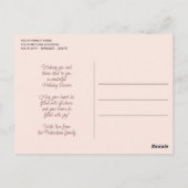  Blush Coral Pink Abstracte Seizoenen Groeten Briefkaart (Achterkant)