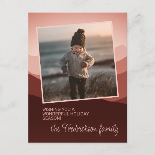  Blush Coral Pink Abstracte Seizoenen Groeten Briefkaart (Voorkant)