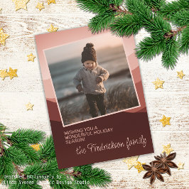 Blush Coral Pink Abstracte Seizoenen Groeten Feestdagenkaart