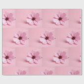 Blush Cosmos Bloemen Bruiloftsfeest Script Ontwerp Cadeaupapier (Vlak)