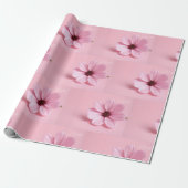 Blush Cosmos Bloemen Bruiloftsfeest Script Ontwerp Cadeaupapier (Uitgerold)