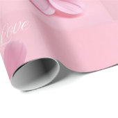 Blush Cosmos Bloemen Bruiloftsfeest Script Ontwerp Cadeaupapier (Rol Hoek)