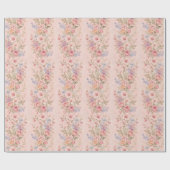 Blush Cottage Roos Bloem Streep Cadeau Cadeaupapier (Vlak)