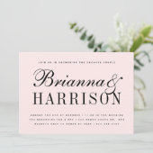 Blush Couples Names Wedding Shower Kaart (Staand voorkant)