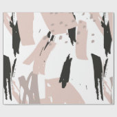 Blush Crash Modern Abstracte penseelstreken Cadeaupapier (Vlak)