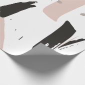 Blush Crash Modern Abstracte penseelstreken Cadeaupapier (Hoek)