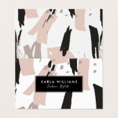 Blush Crash Moderne BrushStrokes Compositie Visitekaartje (Buitenkant ongevouwen)