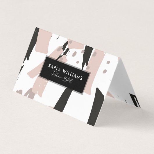 Blush Crash Moderne BrushStrokes Compositie Visitekaartje (Voorkant)