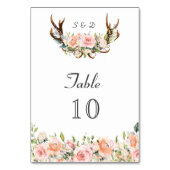 Blush Cream Bloemgewei Handschrift bruiloft Kaart (Achterkant)