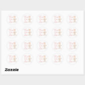 Blush Cream Boog Prosecco Bruidsfeest Dank Je Ronde Sticker (Vel)