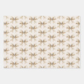 Blush Cream Candy Canes Airplanes Bows Christmas Inpakpapier Vel (Voorkant 3)