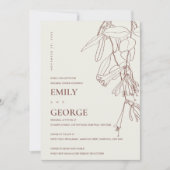 BLUSH CREAM DRAWING FLORAL REHEARSAL DINNER INVITE BEDANKKAART (Voorkant)