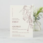 BLUSH CREAM DRAWING FLORAL REHEARSAL DINNER INVITE BEDANKKAART (Staand voorkant)