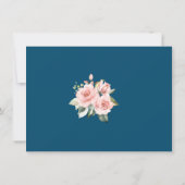 Blush Cream Floral Gold Glitter Lijst Weddenschap Save The Date (Achterkant)