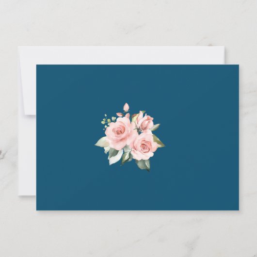 Blush Cream Floral Gold Glitter Lijst Weddenschap Save The Date (Achterkant)