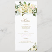 Blush Cream Foliage Bruiloft Receptie menu (Voorkant)