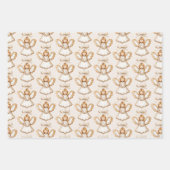 Blush Cream Gingerbread Stars Angels Christmas Inpakpapier Vel (Voorkant 3)