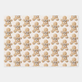 Blush Cream Gingerbread Stars Angels Christmas Inpakpapier Vel (Voorkant)
