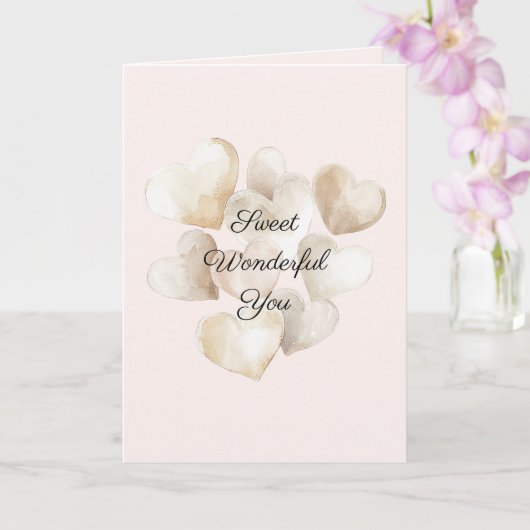 Blush Cream Harten Liefdesmatch Kaart (Orchidee)