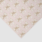 Blush Cream Harten Strikjes Verjaardag Tissuepapier (Detail)