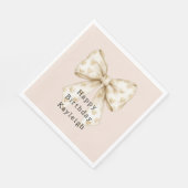 Blush Cream Hearts Bows Birthday Servet (Hoek)