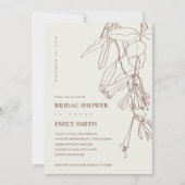 BLUSH CREAM LINE DRAWING FLORA VRIJGEZELLENFEEST K BEDANKKAART (Voorkant)