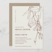 BLUSH CREAM LINE DRAWING FLORA VRIJGEZELLENFEEST K BEDANKKAART (Voorkant / Achterkant)