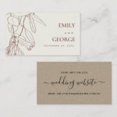 BLUSH CREAM LINE DRAWING FLORAL WEDDING WEBSITE VISITEKAARTJE (Voorkant / Achterkant)