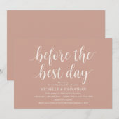 Blush Cream Rustic Trouwrepetitie Dinner Kaart (Voorkant / Achterkant)