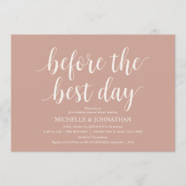 Blush Cream Rustic Trouwrepetitie Dinner Kaart