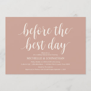 Blush Cream Rustic Trouwrepetitie Dinner Kaart