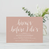 Blush Cream Rustic Wedding Rehearsal Dinner Kaart (Staand voorkant)